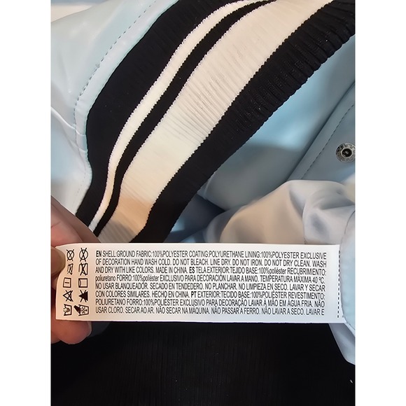 Disney Princess Cinderella Kids Varsity Jacket Light Blue Full Zip Size 7/8 - Picture 7 of 9